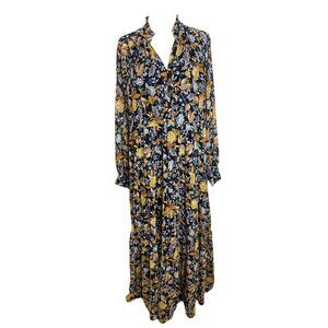 Lucky Brand Floral Maxi Long Sleeve Bohemian Cottagecore Dress XL